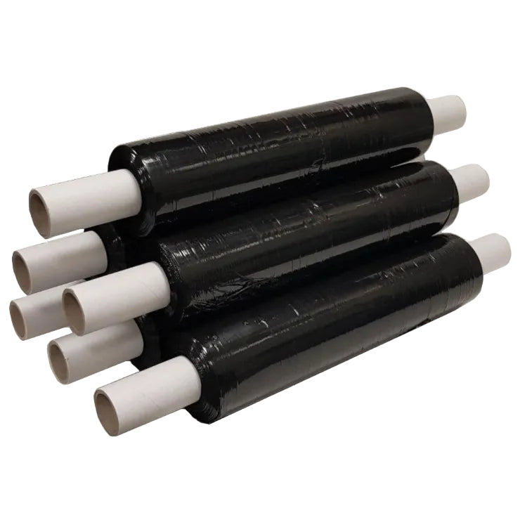 400mm X 200 X 23mu Extended Strech Film - Black (6 Pack)